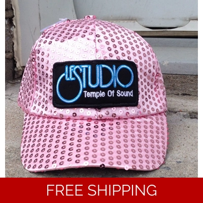 Le Studio Baseball Hat Light Pink Sparkle W & B Front Logo TOS